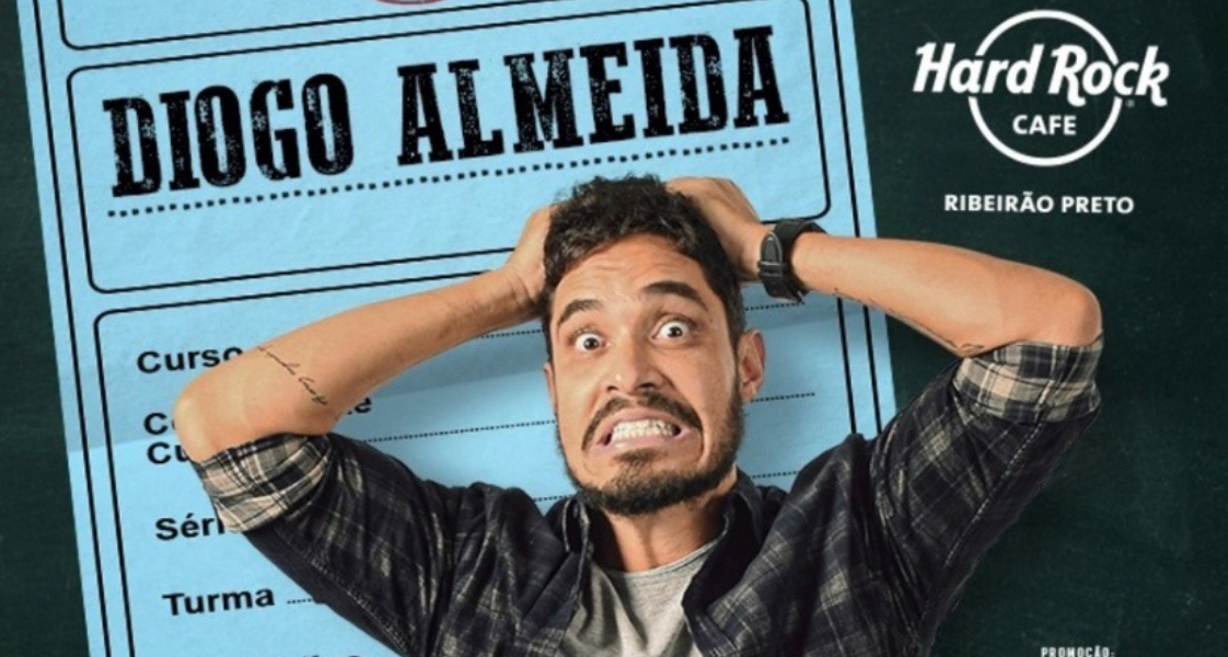 Humorista Diogo Almeida se apresenta no Hard Rock Cafe Ribeirão