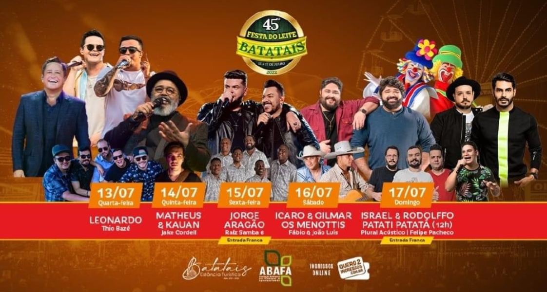 Retomada da 'Festa do Leite de Batatais' conta com 13 grandes shows, exposições e rodeio