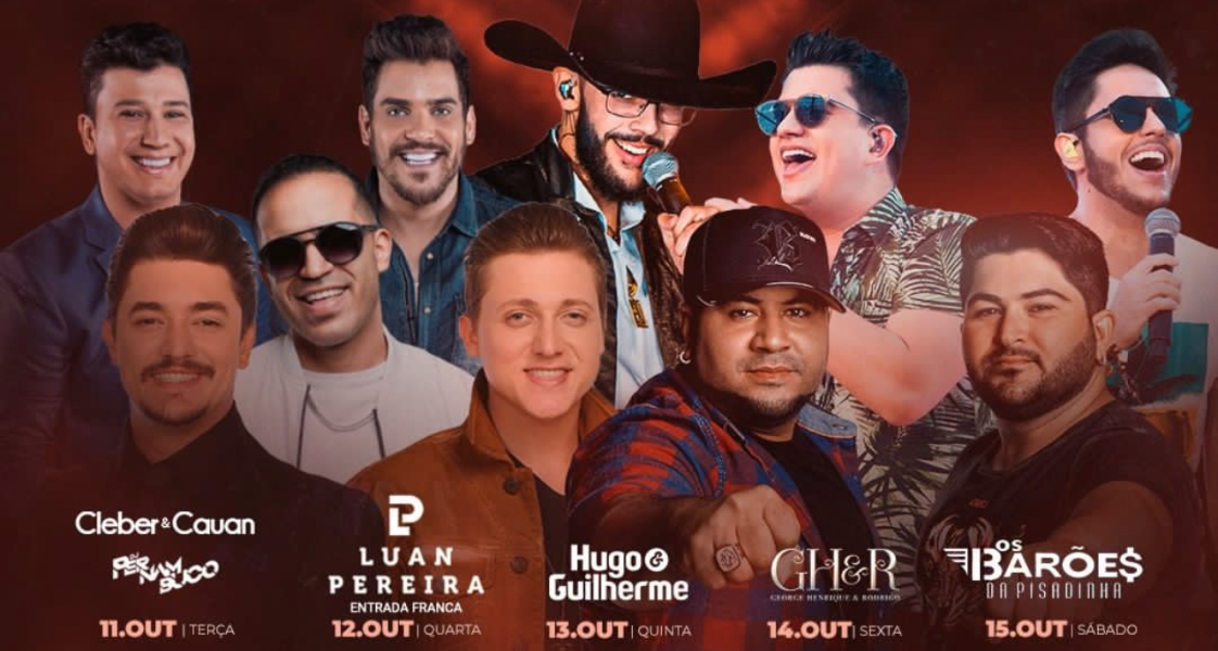 Cleber e Cauan abrem o Serrana Rodeio Show no dia 11 de outubro, ao lado do Dj Pernambuco