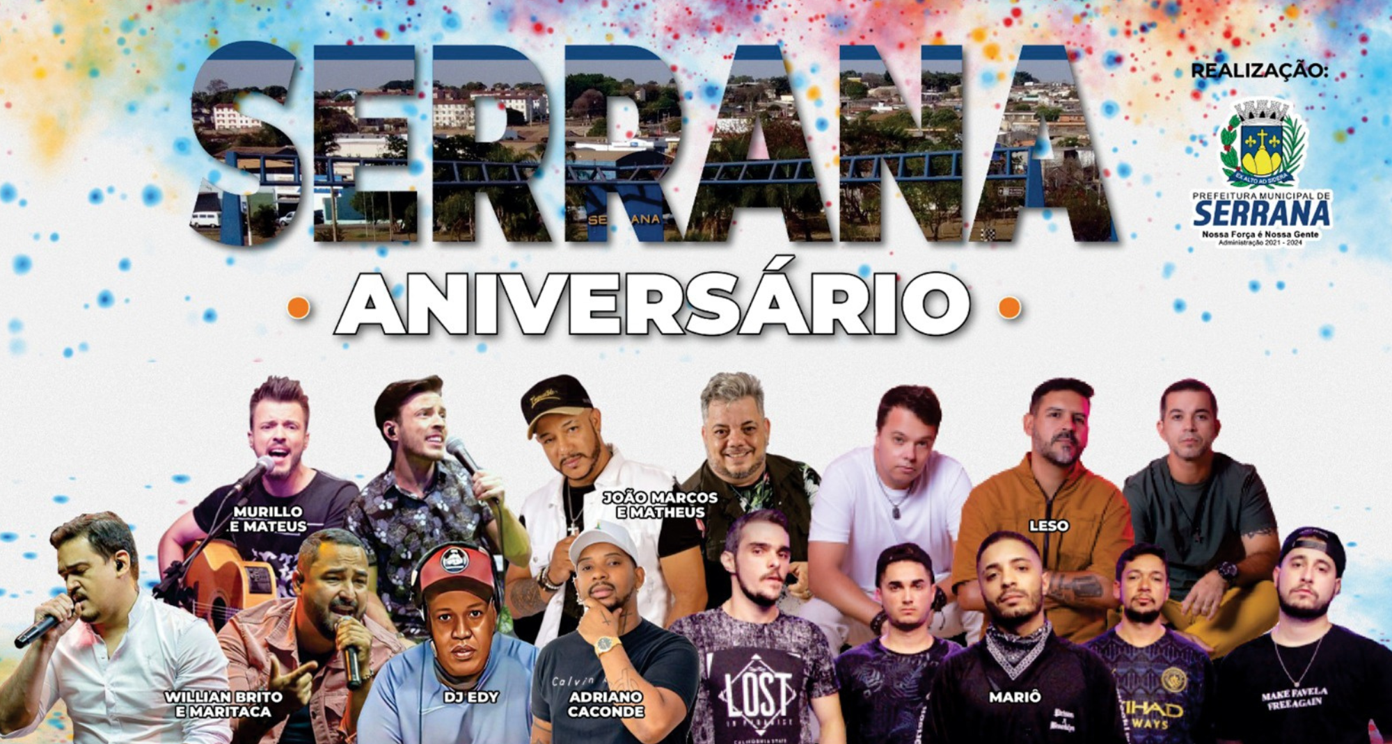 João Bosco e Vinicius fazem show gratuito no aniversário de Serrana